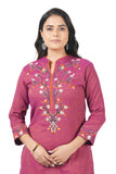100 % Cotton Straight Kurti and Plazzo set for Women with embroidered neck.