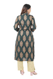 Women's Rayon Straight Cut Kurta/Kurti with Gold Patchwork