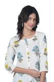 100% Cotton Block Printed Kurti - White