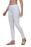 100% Cotton Lycra Super Combed 4-way Stretchable Premium Leggings for women - White